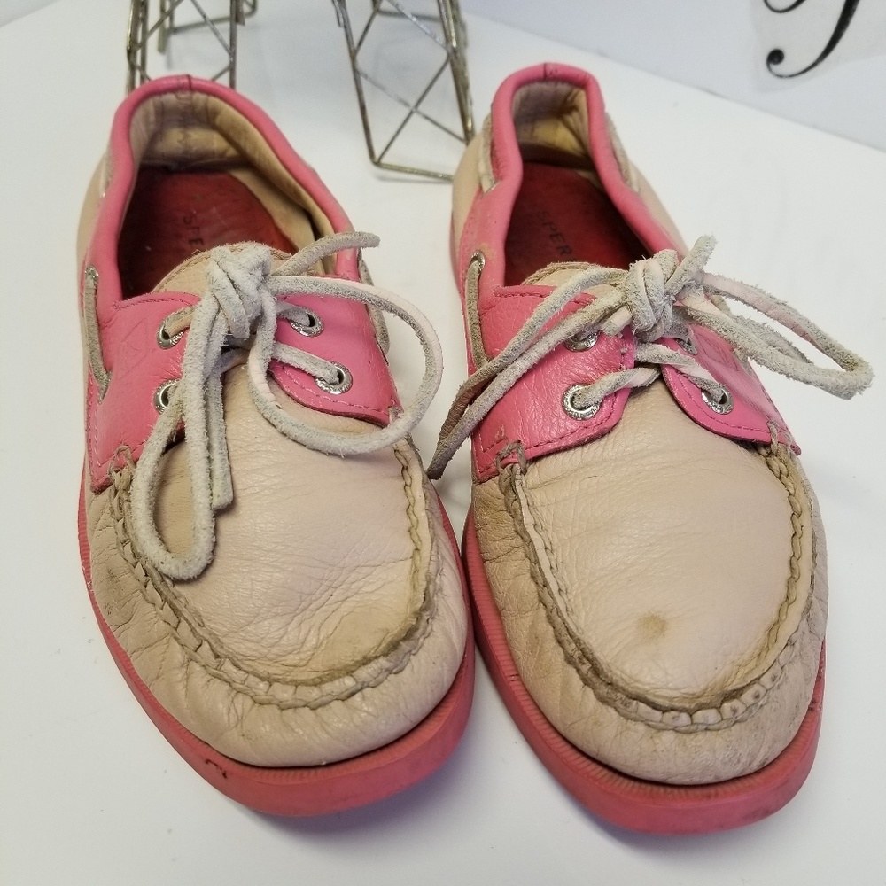 Sperry two-tone Pink docksiders size 6 1/2 M - Picture 4 of 8